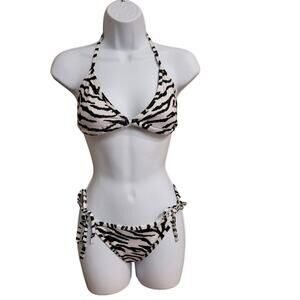 NEW Women's Bikini Super Cute Zebra Fun Summer Pool Beach Tie Swimsuit Tanning C